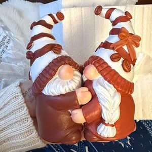 Festive coffee hugging Gnome Figurines